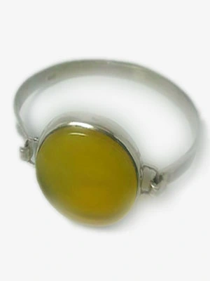 دستبند نقره تمام دست ساز با سنگ عقیق زرد